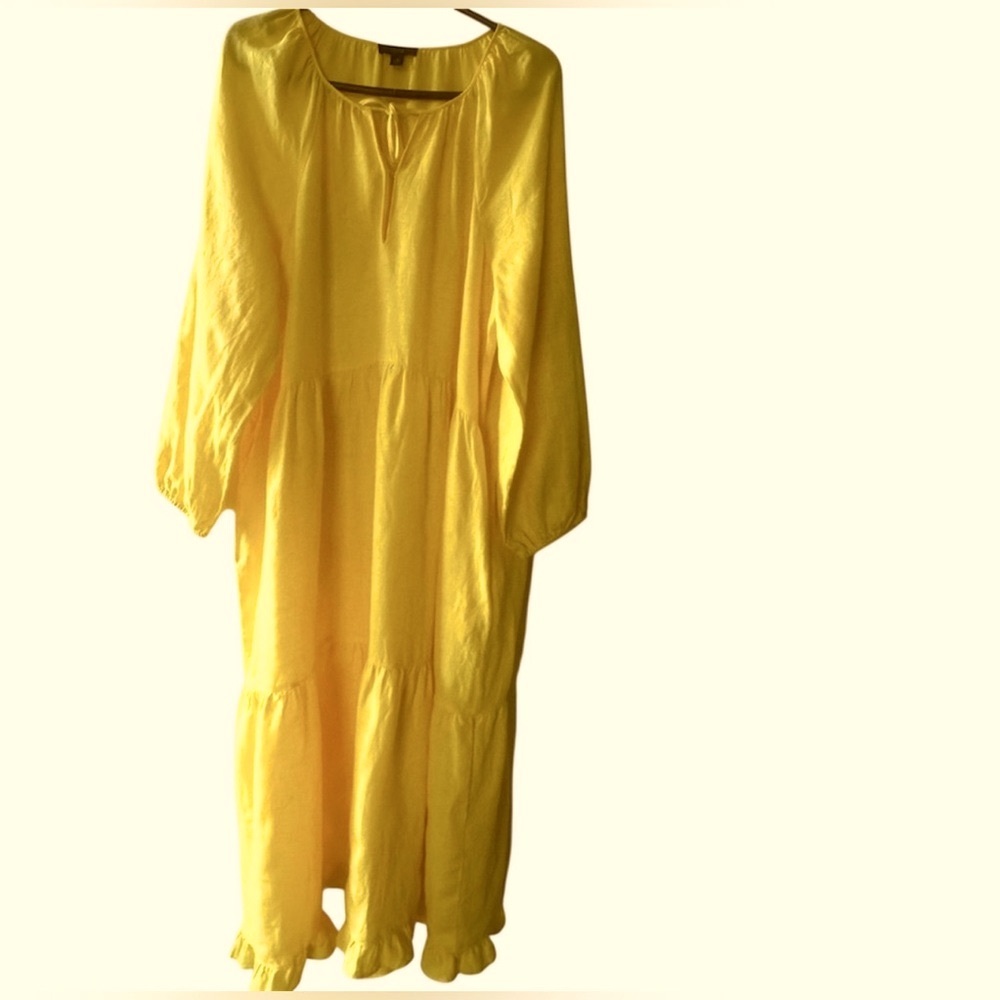 J CREW FULL-TIERED 100% LINEN DRESS w/side pockets.
Size: L/XL